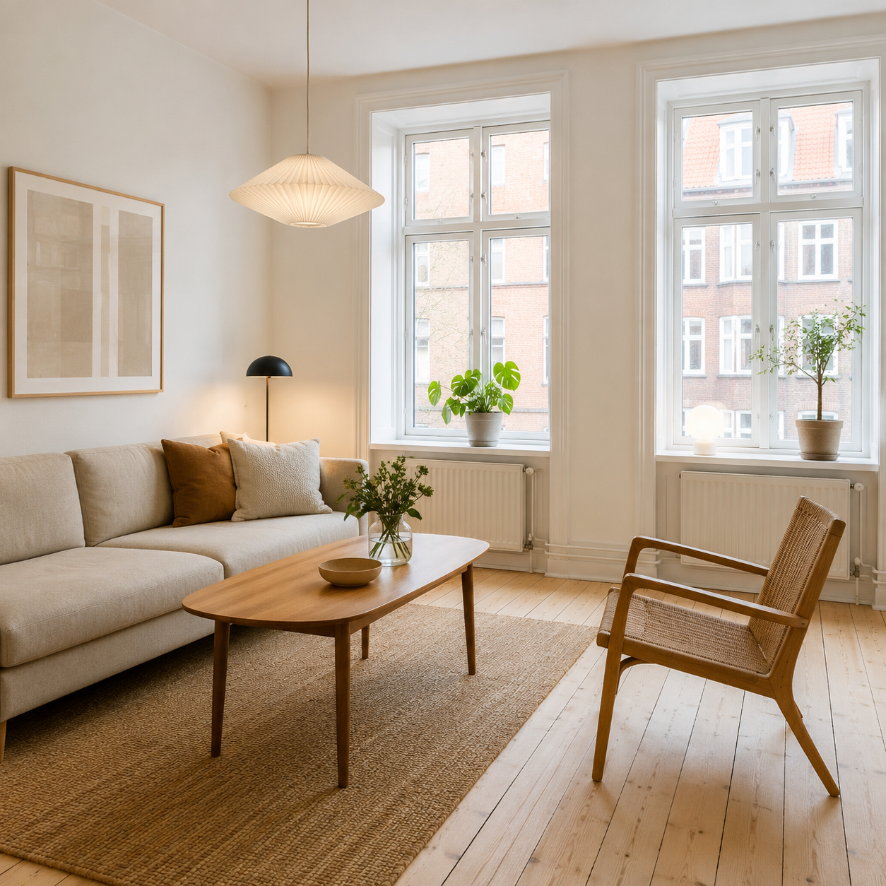 Stue med moderne møbler