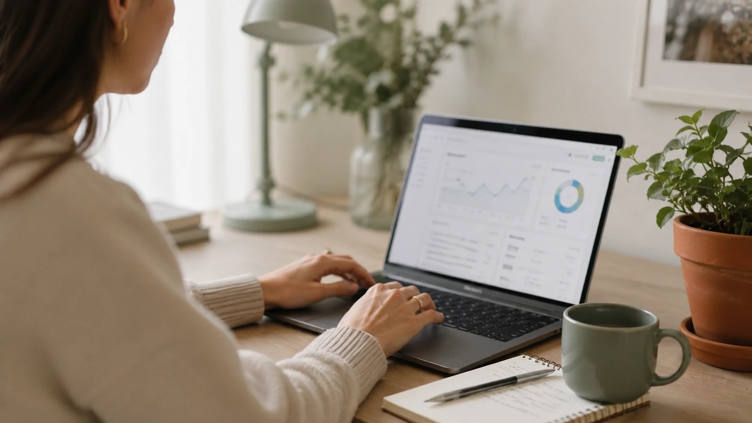 Planlægningstavle til indhold og resultater fra markedsføring af lejeboliger på sociale medier.